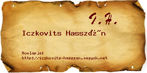 Iczkovits Hasszán névjegykártya